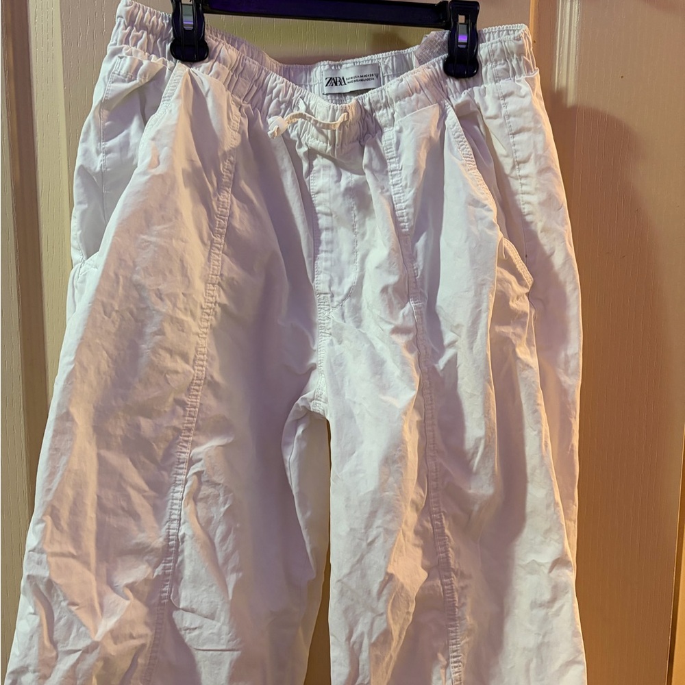 Zara Crisp White Casual Pants